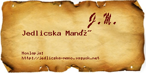 Jedlicska Manó névjegykártya